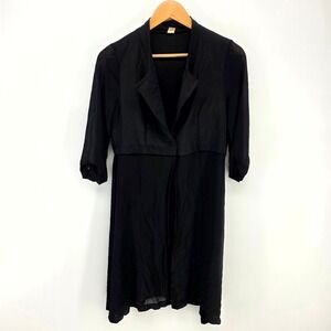 Yaya Duster Cardigan Womens Small Black Sheer Layered Longline Goth Jacket